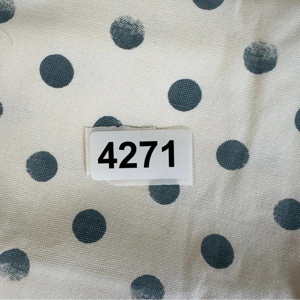Folkulture 14/108 table runner 100% cotton white blue polka dot new